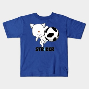 Cat Soccer Striker Kids T-Shirt